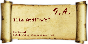 Ilia Aténé névjegykártya